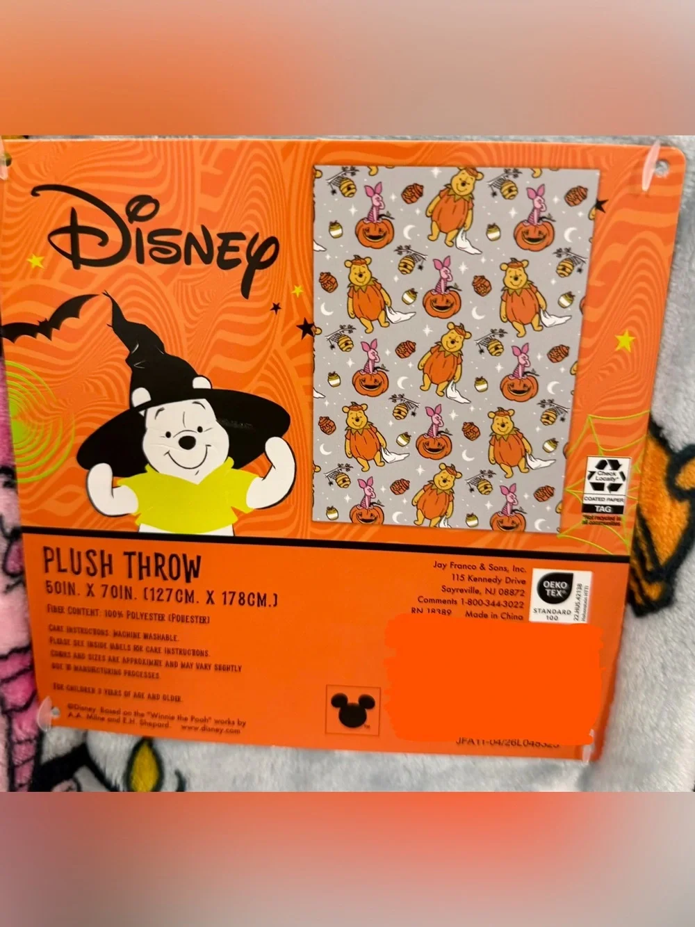 winnie the pooh halloween plush blanket throw